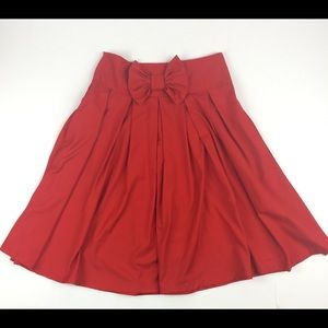 🌸SALE🌸 NWOT Ampersand Ave Red Bow Skirt Pockets